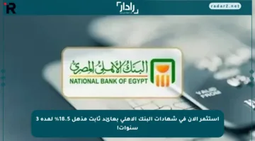 استثمر الآن في شهادات البنك الأهلي بعائد ثابت مذهل 18.5% لمدة 3 سنوات!